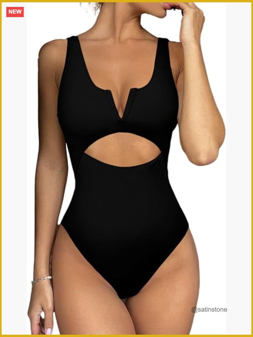 One Piece Swim Tummy Control Push Up V Neck High Cut Monokini